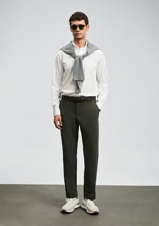 112190340 Erkek Yeşil Pantolon - 1
