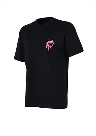 Mnt1649-Bk Erkek Siyah Baskılı T-shirt - 1