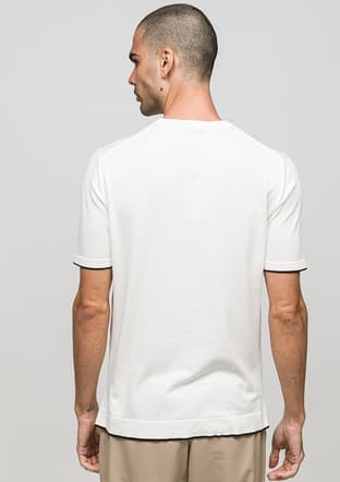 Joe34185 Erkek Beyaz Triko T-shirt - 3