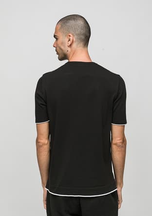 Joe34185 Erkek Siyah Triko T-shirt - 3