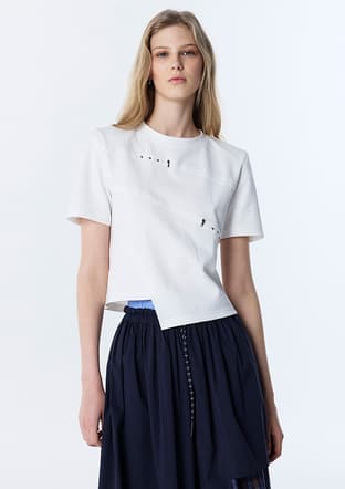 Ts1260070090 Kadın Beyaz Basic T-shirt - 1