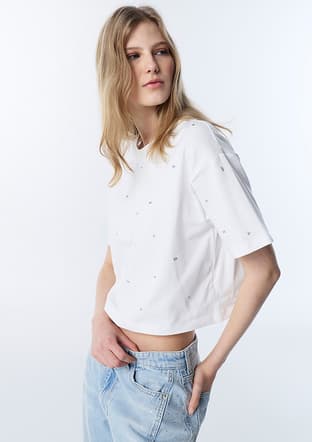 Ts1260070091 Kadın Beyaz Baskılı T-shirt - 3
