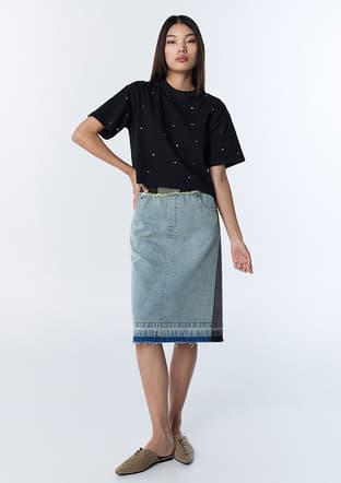 Ts1260070091 Kadın Siyah Baskılı T-shirt - 2