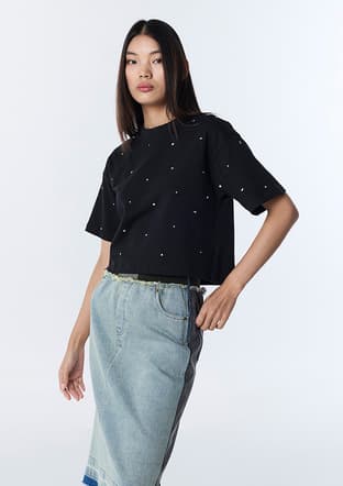 Ts1260070091 Kadın Siyah Baskılı T-shirt - 3