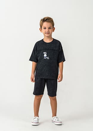 Rp3734-2 Erkek Çocuk Siyah Pijama - 1