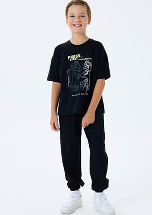 Rp3759-G Erkek Çocuk Siyah Pijama - 1