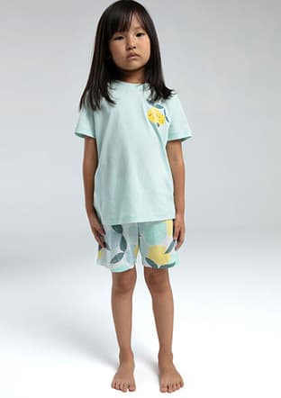 Rp3618-G Kız Çocuk Yeşil Pijama - 1