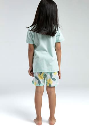 Rp3618-G Kız Çocuk Yeşil Pijama - 2