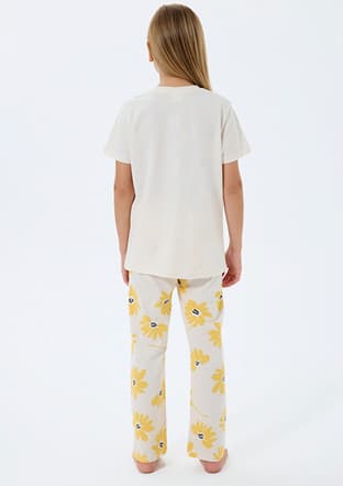 Rp3785-2 Kız Çocuk Beyaz Pijama - 2