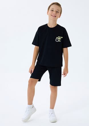 Rp3758-2 Erkek Çocuk Siyah Pijama - 1