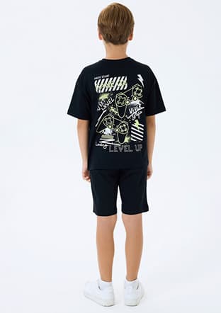 Rp3758-2 Erkek Çocuk Siyah Pijama - 2