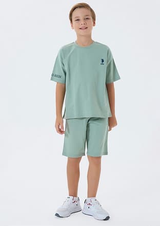 Us2435-4 Erkek Çocuk Yeşil Pijama - 1