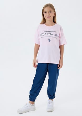 Us2502-G Kız Çocuk Pembe Eşofman - 1