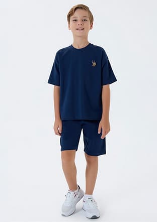 Us2434-4 Erkek Çocuk Lacivert Pijama - 1