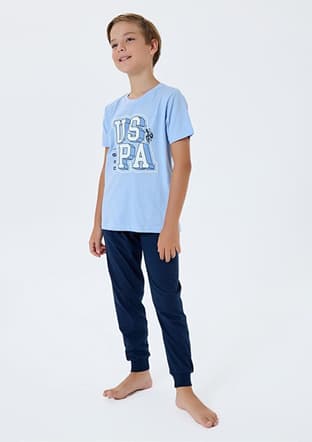 Us2410-G Erkek Çocuk Mavi Pijama - 1