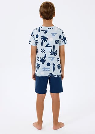 Rp3754-2 Erkek Çocuk Mavi Pijama - 2