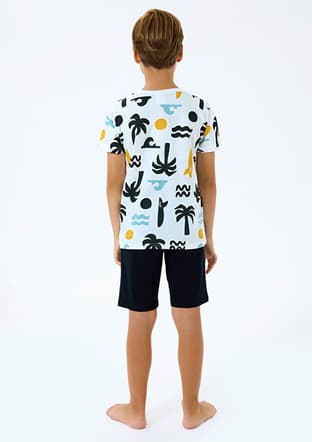Rp3754-2 Erkek Çocuk Beyaz Pijama - 2