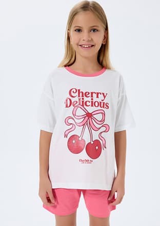 Rp3799-G Kız Çocuk Beyaz Pijama - 3