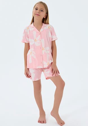 Rp3780-G Kız Çocuk Turuncu Pijama - 1