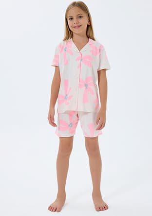 Rp3780-G Kız Çocuk Beyaz Pijama - 1