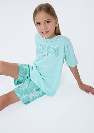 Us2507-4 Kız Çocuk Yeşil Pijama - 3