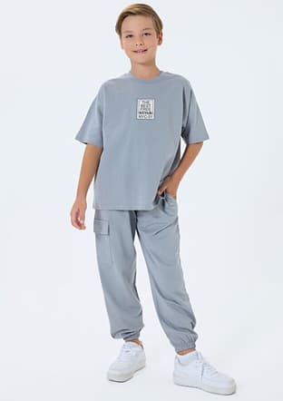 Rp3766-G Erkek Çocuk Gri Eşofman - 1
