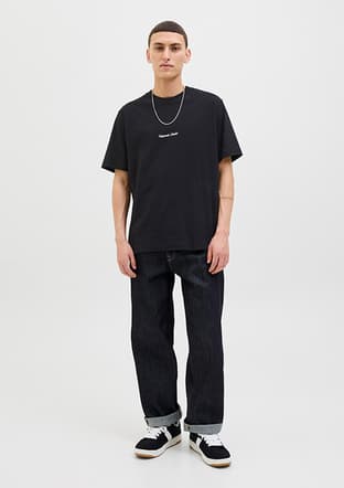 12282892 Erkek Siyah Bisiklet Yaka T-shirt - 3