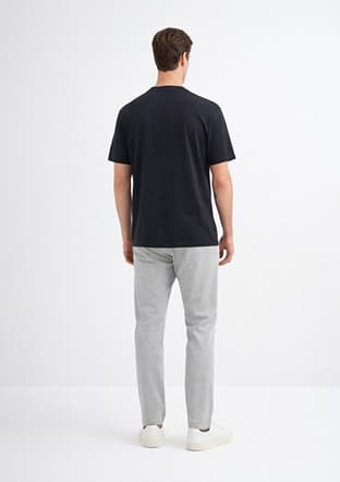 44105 Erkek Siyah Bisiklet Yaka T-shirt - 2