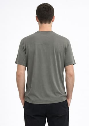 44105 Erkek Yeşil Bisiklet Yaka T-shirt - 2