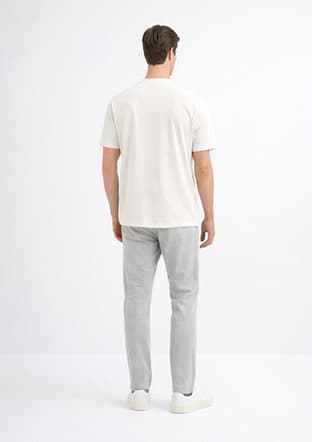 44105 Erkek Beyaz Bisiklet Yaka T-shirt - 2
