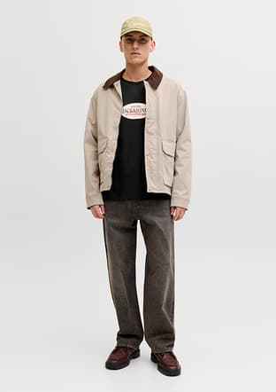 12297891 Erkek Siyah Bisiklet Yaka T-shirt - 1