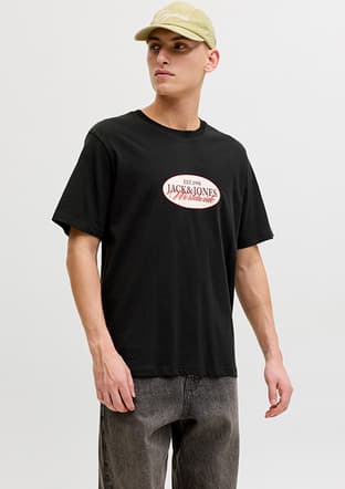 12297891 Erkek Siyah Bisiklet Yaka T-shirt - 2