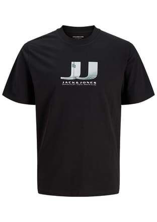 12297849 Erkek Siyah Baskılı T-shirt - 1