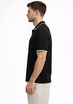 34125 Erkek Siyah Triko T-shirt - 2