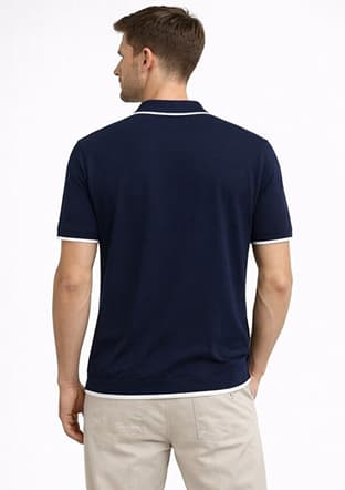 34125 Erkek Lacivert Triko T-shirt - 3