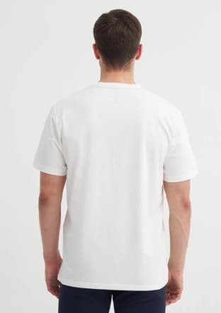 44170 Erkek Beyaz Bisiklet Yaka T-shirt - 3
