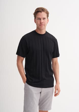 42770 Erkek Siyah Bisiklet Yaka T-shirt - 2
