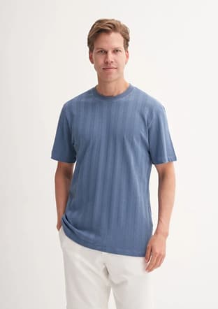 42770 Erkek Lacivert Bisiklet Yaka T-shirt - 1