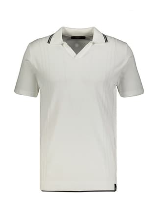 30370 Erkek Beyaz Triko T-shirt - 1
