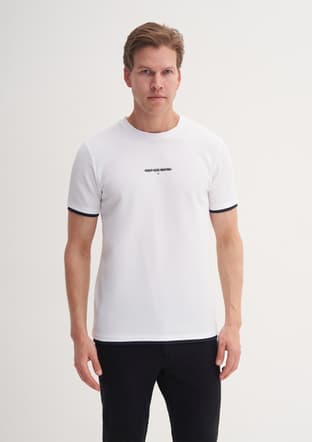 42430 Erkek Beyaz Bisiklet Yaka T-shirt - 2