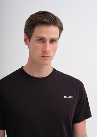 42330 Erkek Siyah Bisiklet Yaka T-shirt - 2
