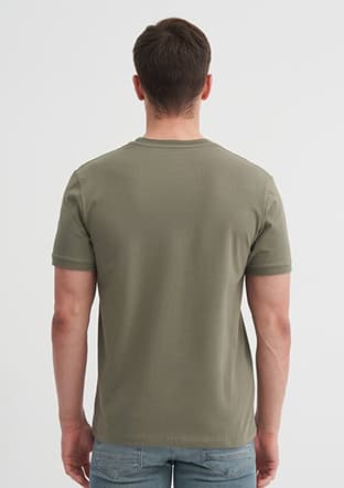 46200 Erkek Yeşil Bisiklet Yaka T-shirt - 2
