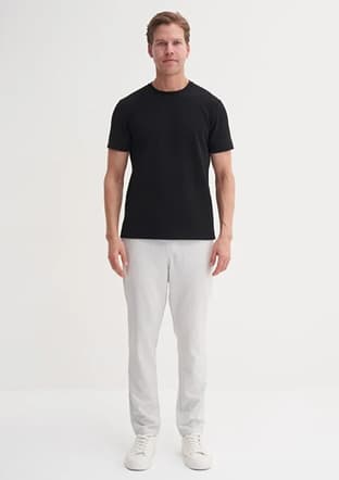 42020 Erkek Siyah Bisiklet Yaka T-shirt - 3