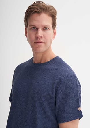 40500 Erkek Lacivert Bisiklet Yaka T-shirt - 3