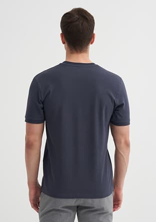 46200 Erkek Antrasit Bisiklet Yaka T-shirt - 2