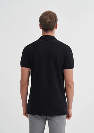 46130 Erkek Siyah Polo Yaka T-shirt - 3