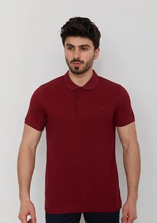 46130 Erkek Bordo Polo Yaka T-shirt - 1