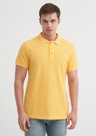46130 Erkek Sarı Polo Yaka T-shirt - 2