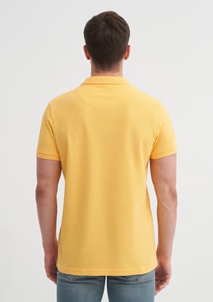 46130 Erkek Sarı Polo Yaka T-shirt - 3