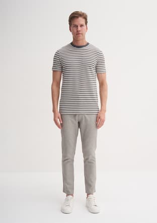 41830 Erkek Antrasit Bisiklet Yaka T-shirt - 1